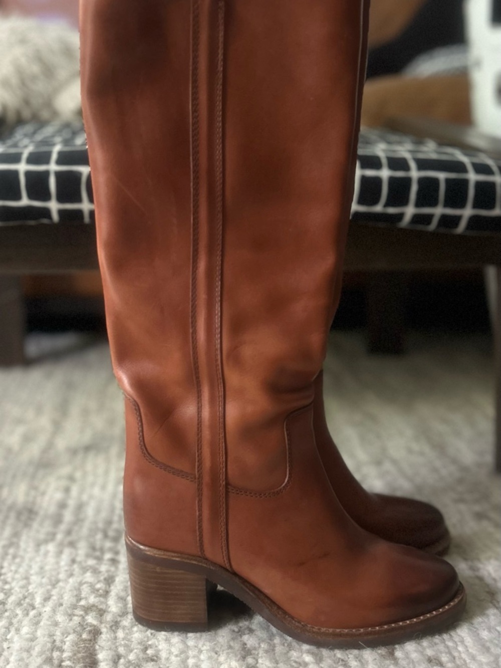 Isabel Marant Tall Leather Over-the-Knee Boots in Cognac Brown - Picture 5 of 6